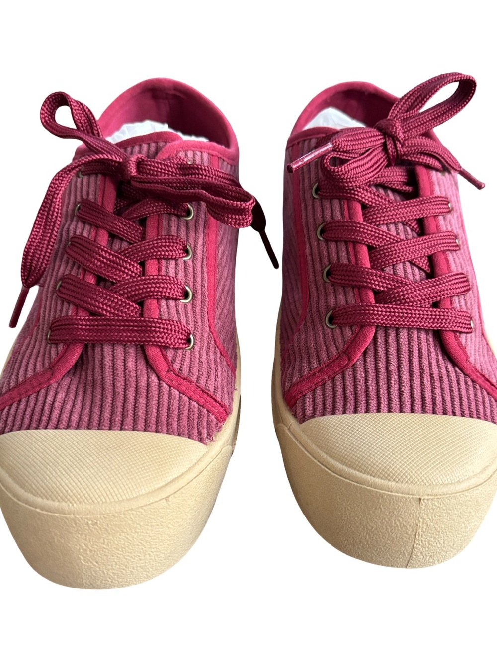 BC Footwear Burgundy Corduroy Platform Sneakers
